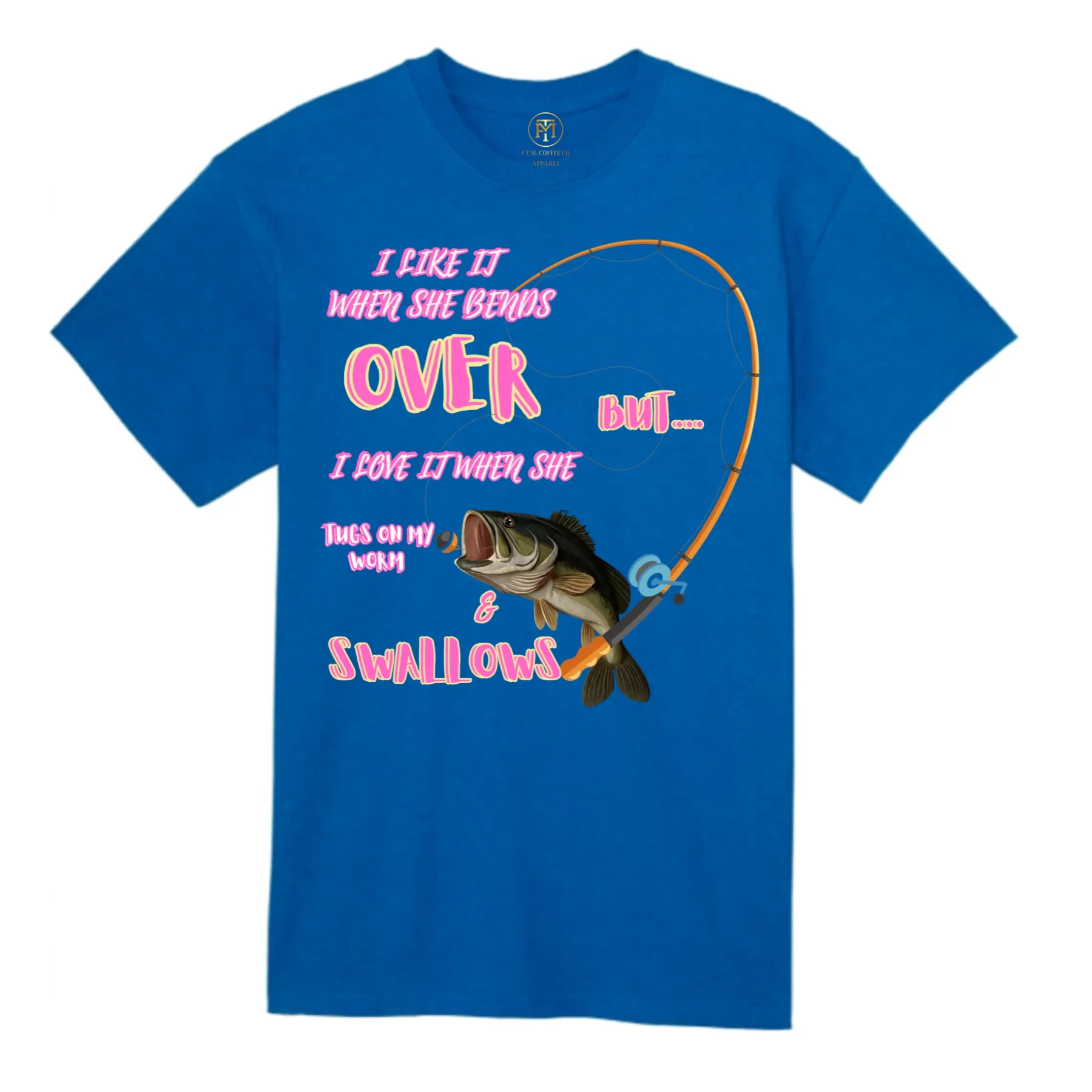 Tugs on My Worm Funny Fishing T-Shirt product view 4