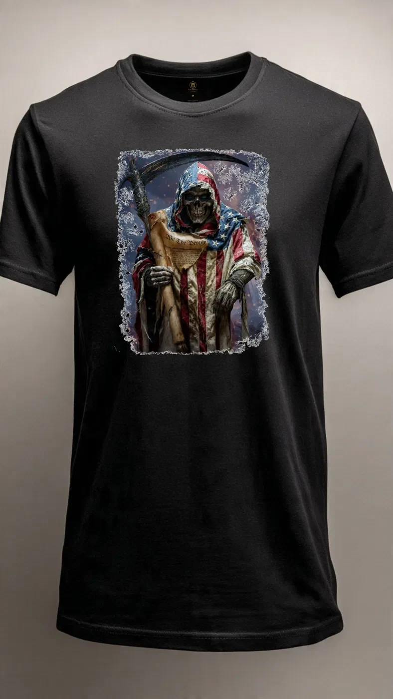We the People Patriotic Grim Reaper T-Shirt product view 3